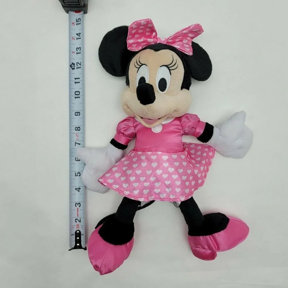 Disney Minnie Mouse Pink with White Heart Polka Dot Dress 15